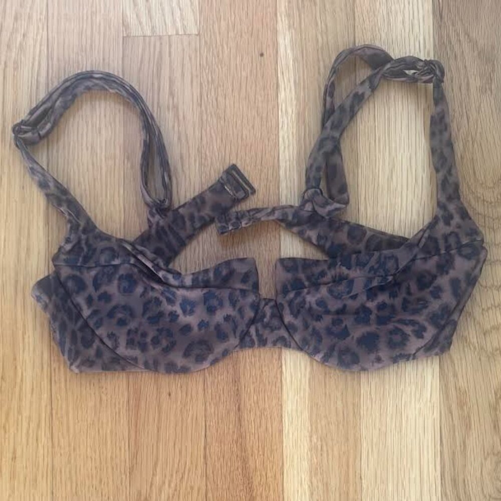 Leopard balconette top from Ark Swimwear (size L)